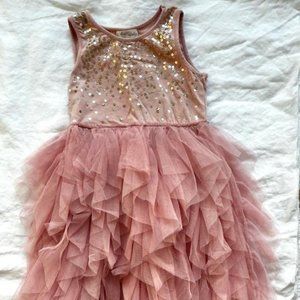 Ava & Yelly, dusty pink ruffled dress, size 6X